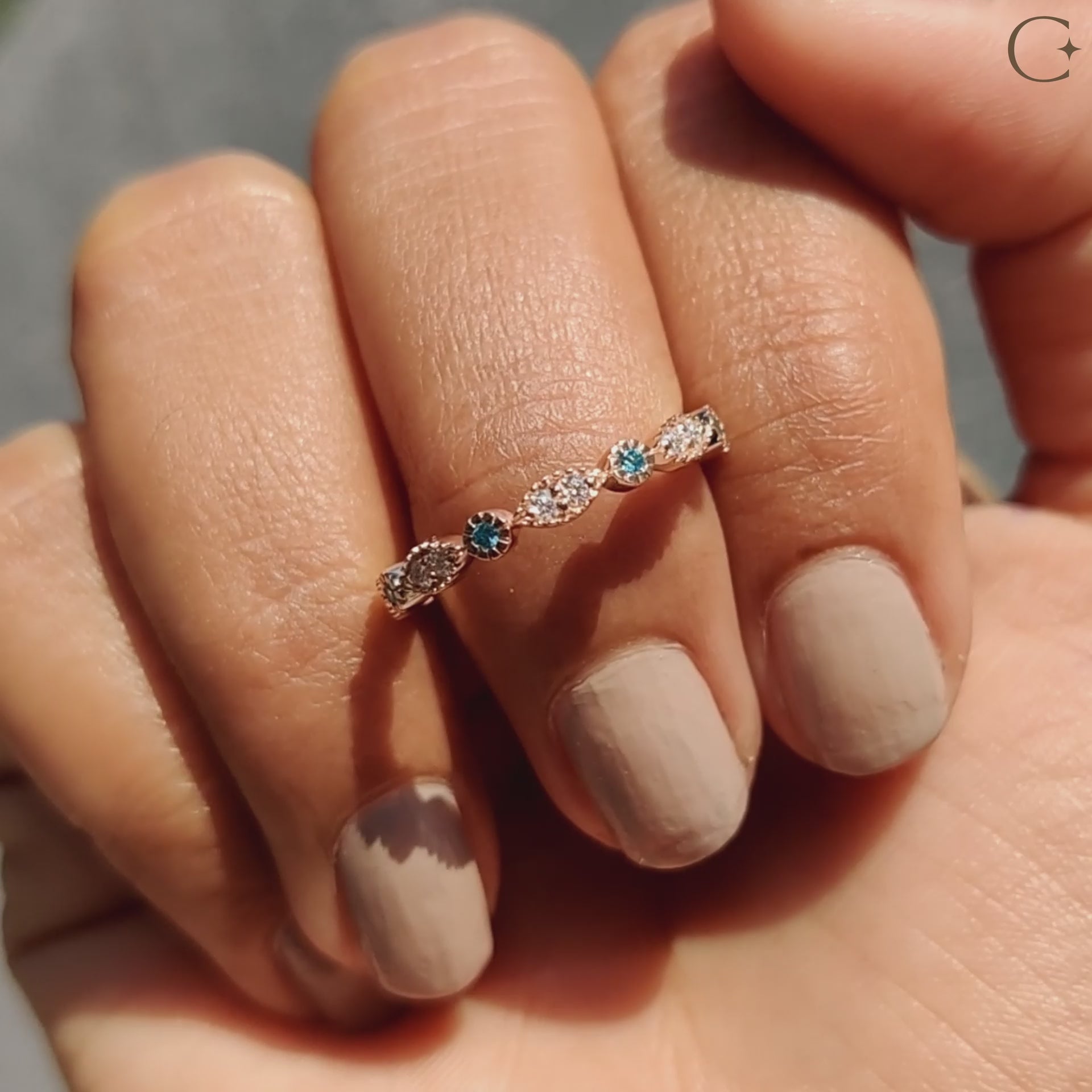 Full eternity band designed for continuous sparkle.