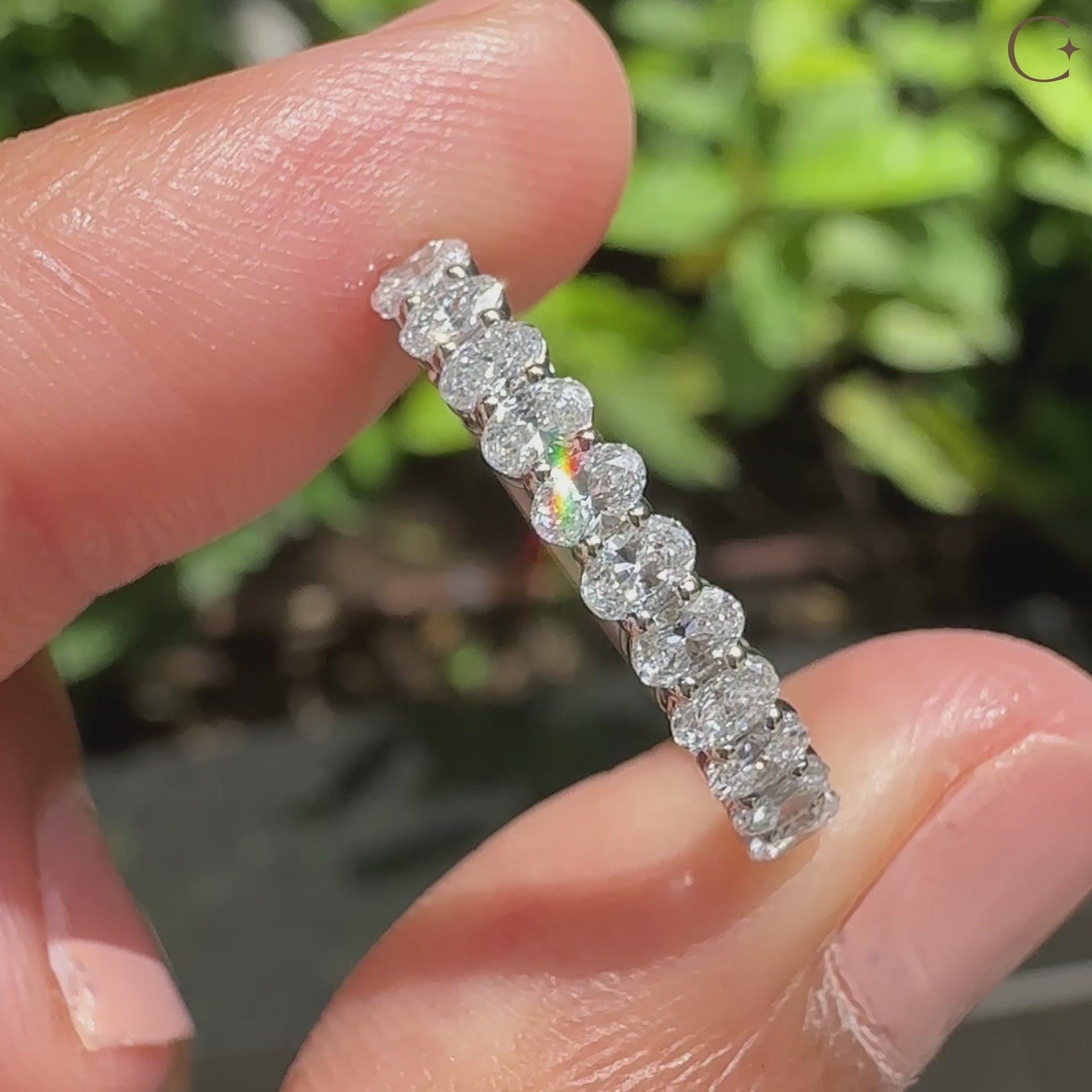 Simple diamond wedding band featuring lab grown diamond and handmade jewelry.
