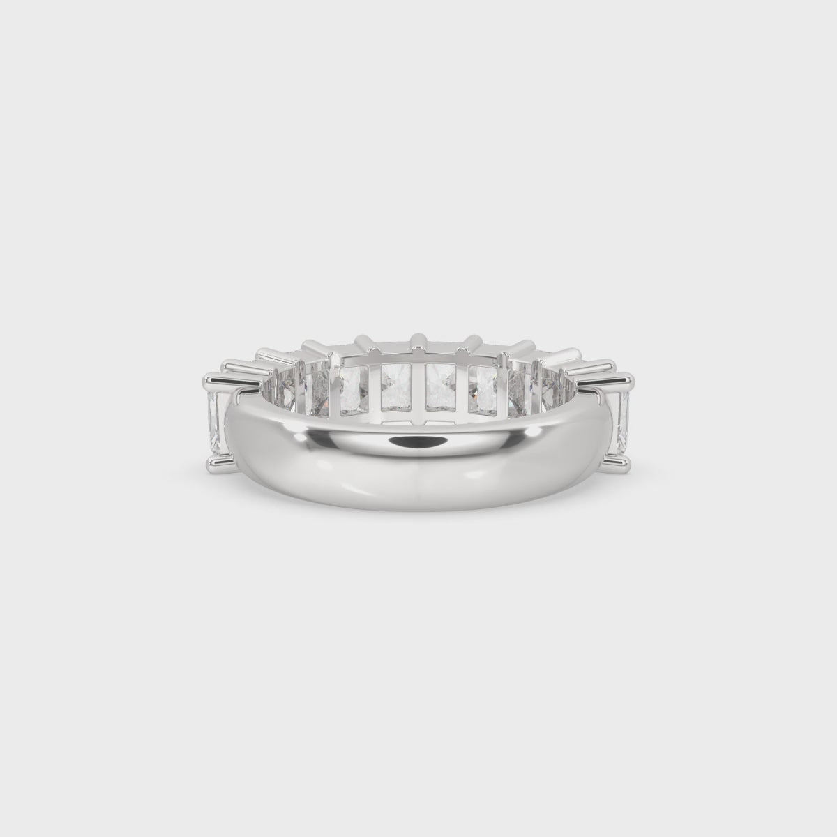 Half Eternity Emerald Cut Eternity Band