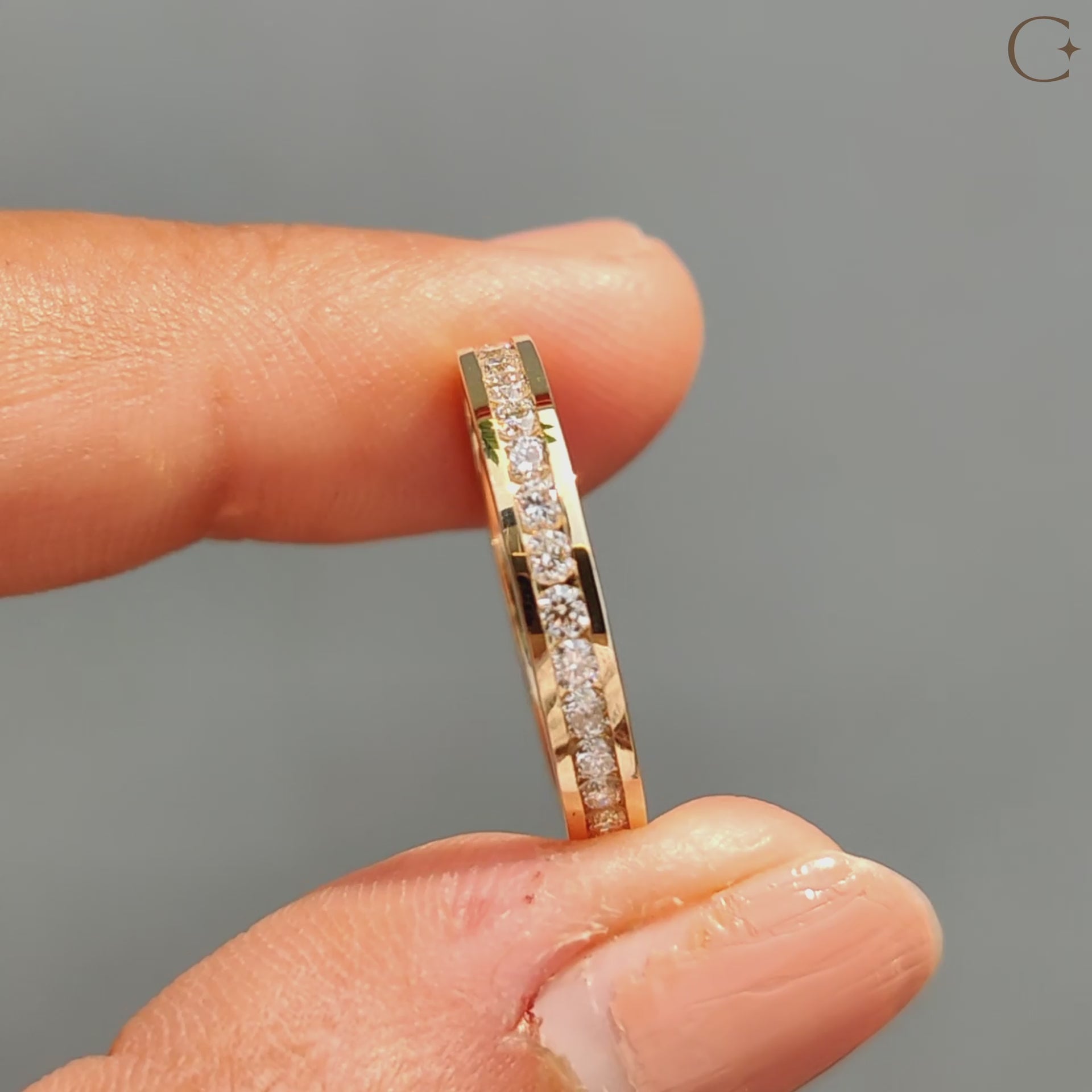 Channel Set Diamond Band