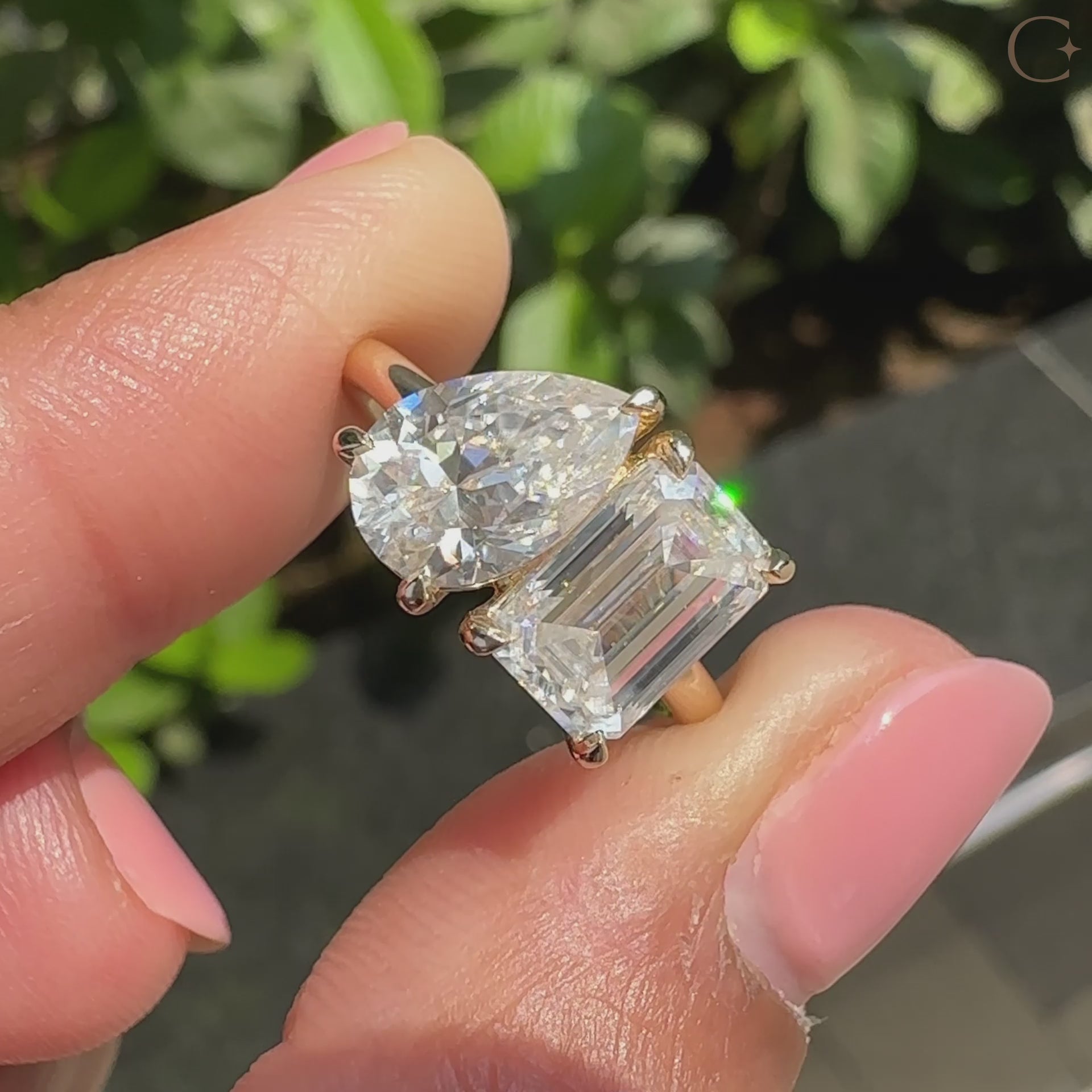 Emerald cut engagement ring offers a bold look with clean, sharp lines.
