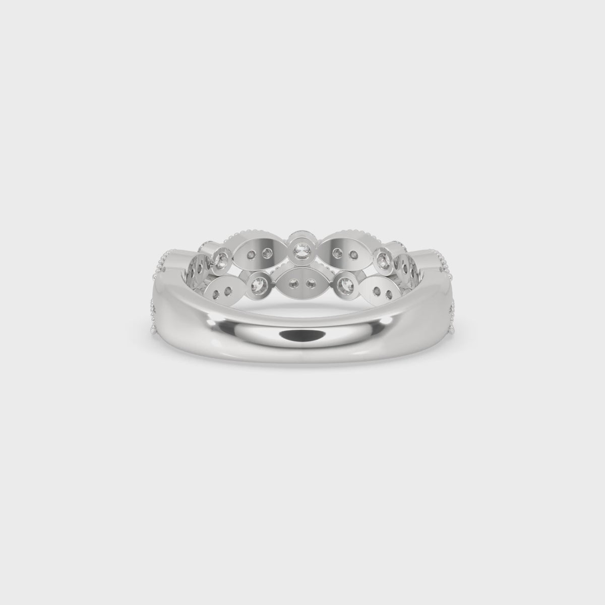 Double Row White Gold Eternity Band