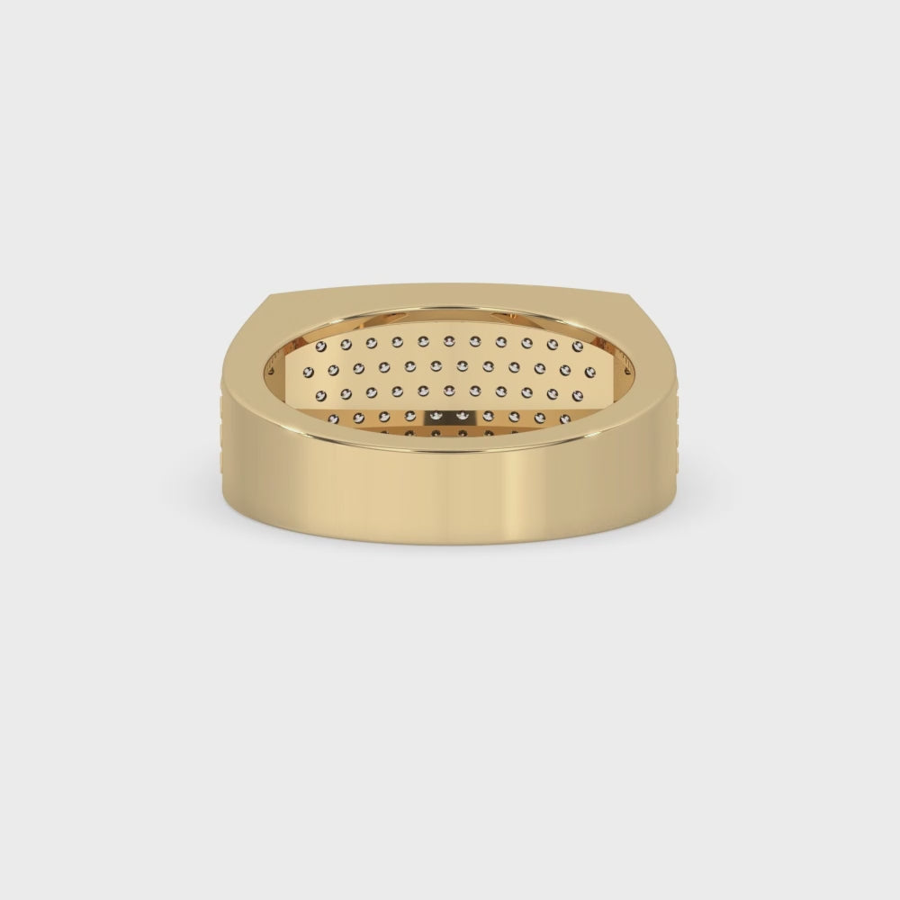 Mens Pave Wedding Band - Round Diamond