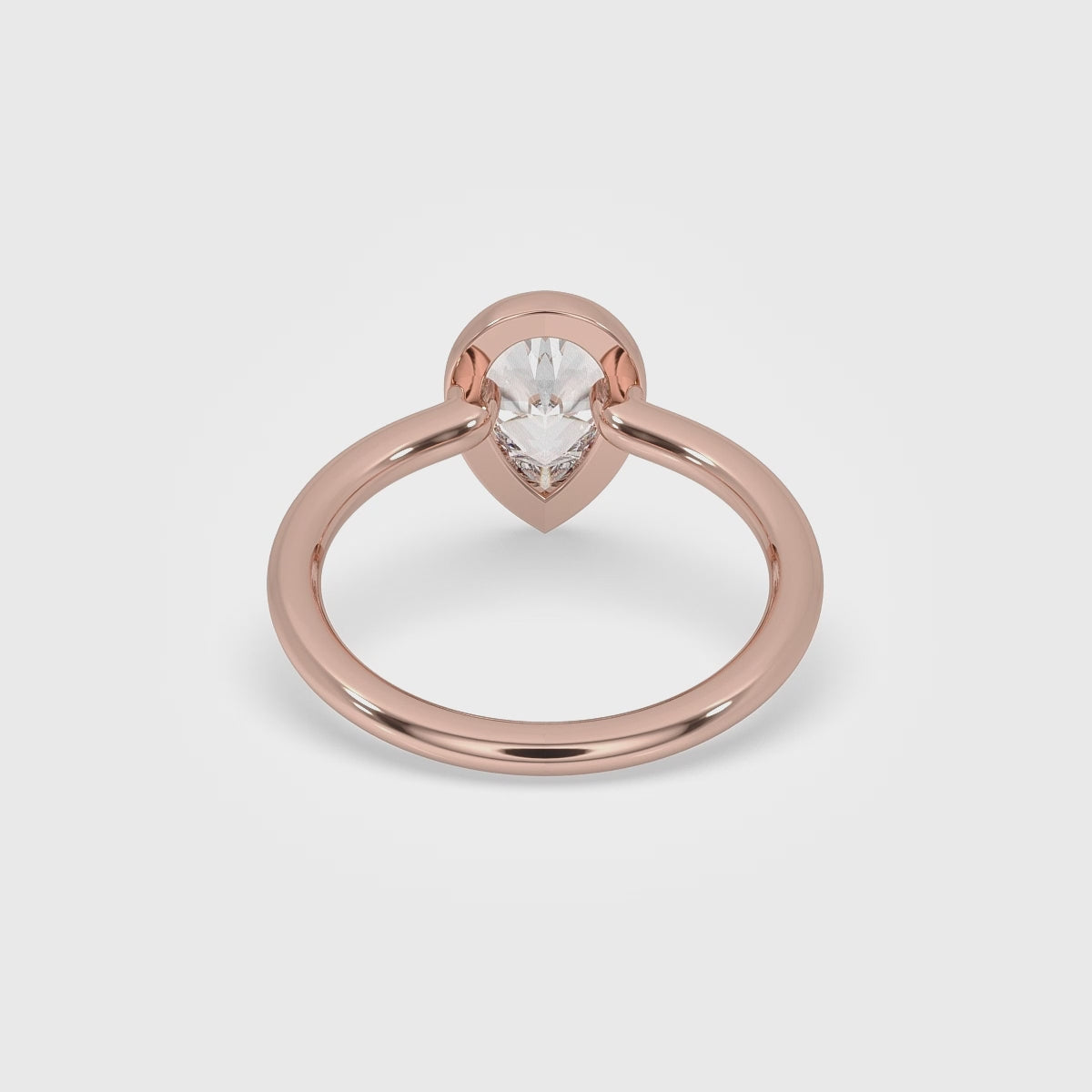 Bezel Set Diamond Ring With Classic Solitaire Setting