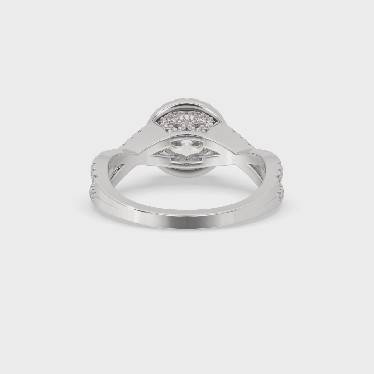 Twisted Engagement Ring With Halo Style