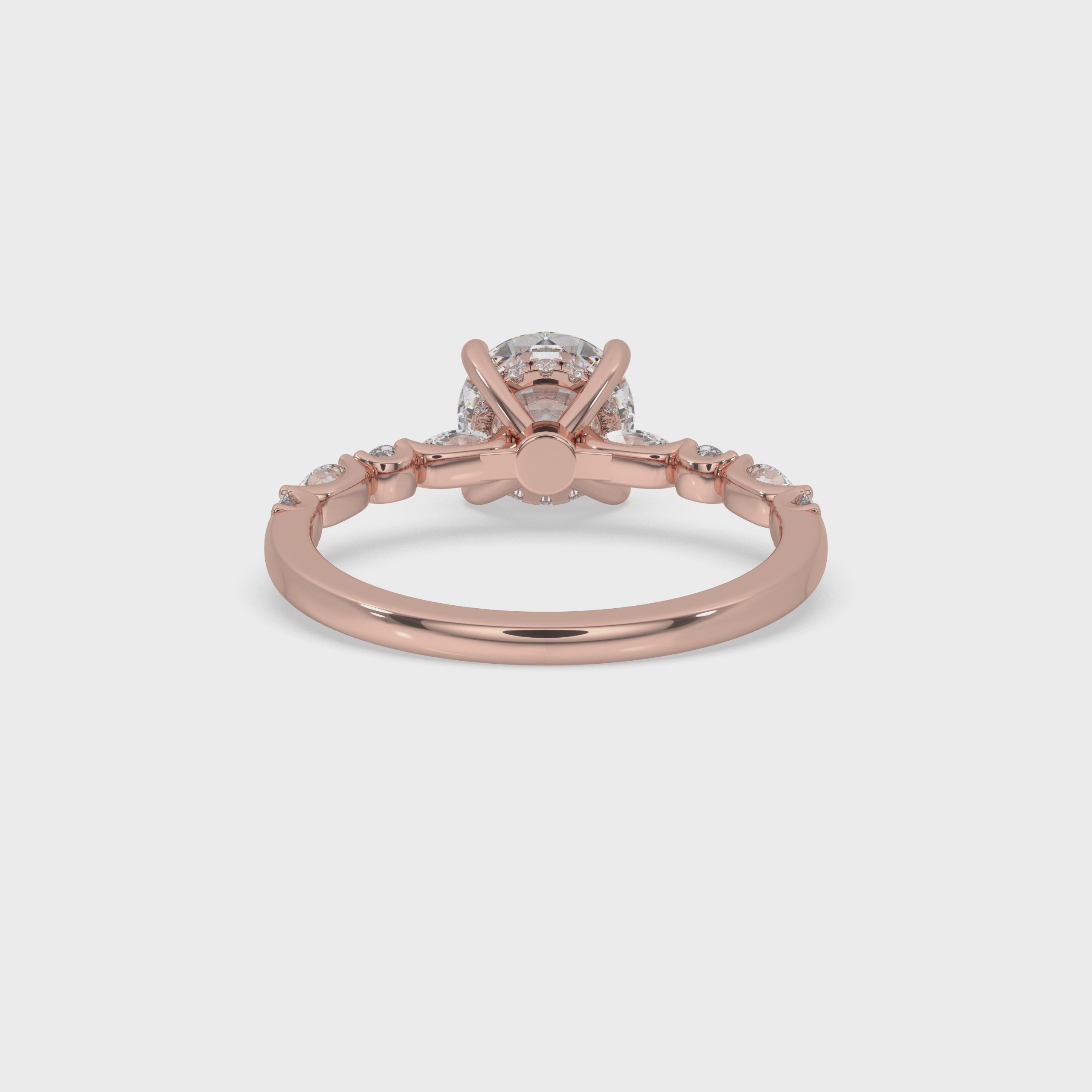 Round Brilliant Cut Diamond Ring in Classic Pave Setting
