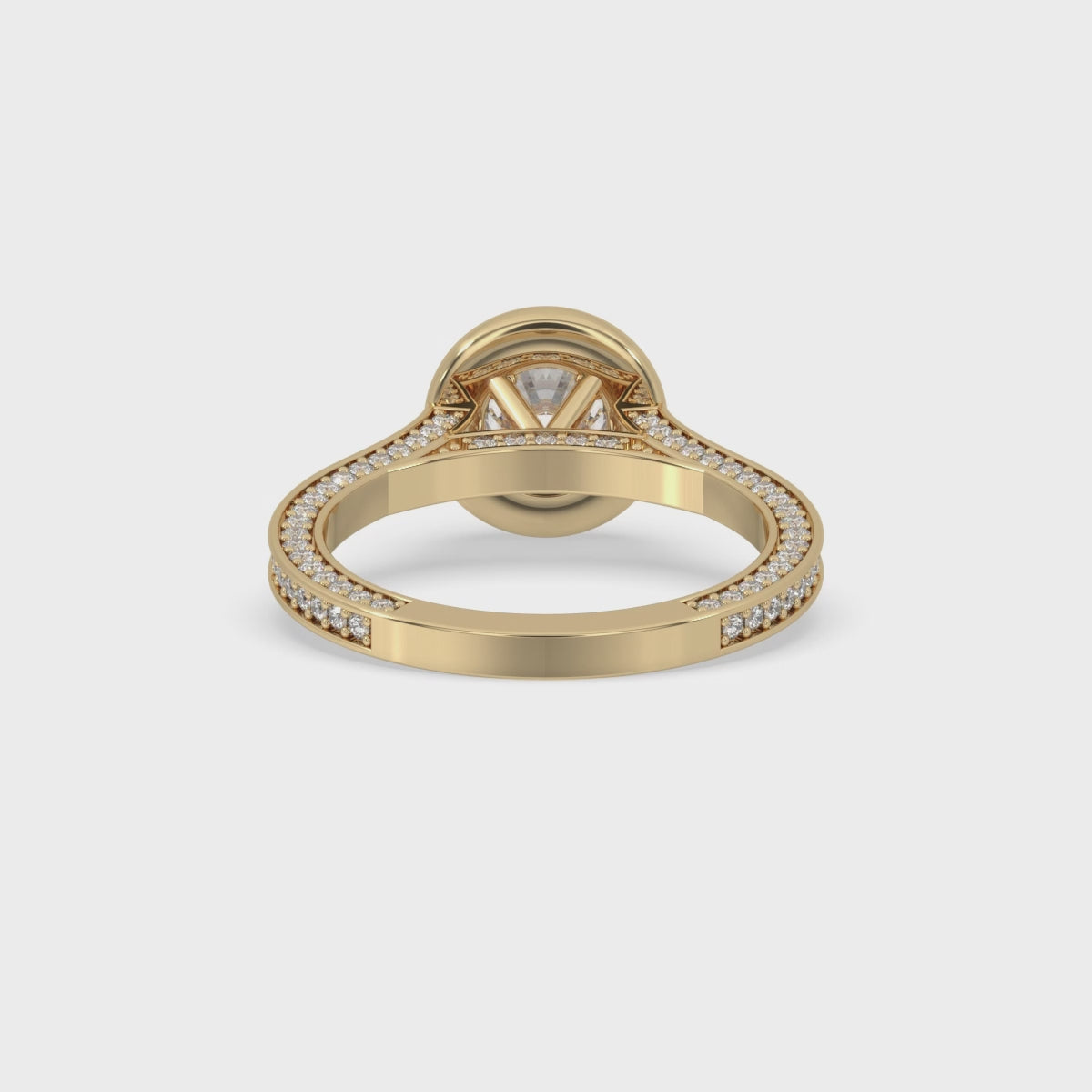 Halo Diamond Engagement Ring With Pave Style