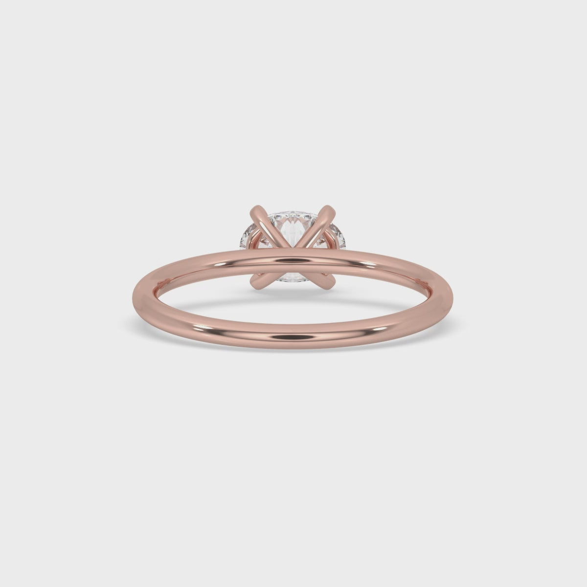 Gold Oval Diamond Engagement Ring With East West Setting