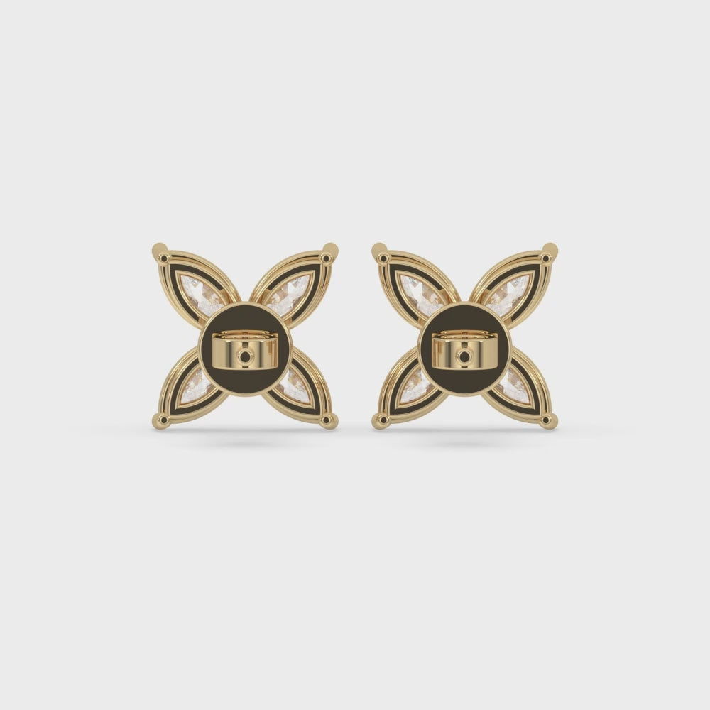 Marquise Diamond Earrings in Elegant Prong Style