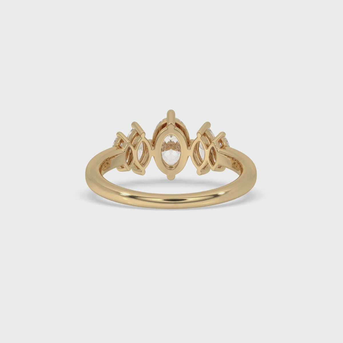 Oval And Marquise Cut 5 Stone Diamond Ring