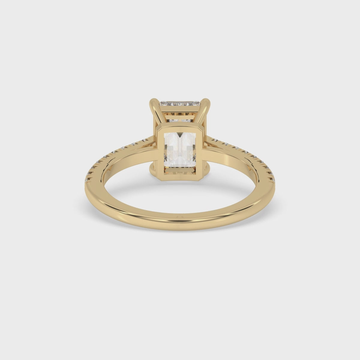 Emerald Cut Ring With Pave Style