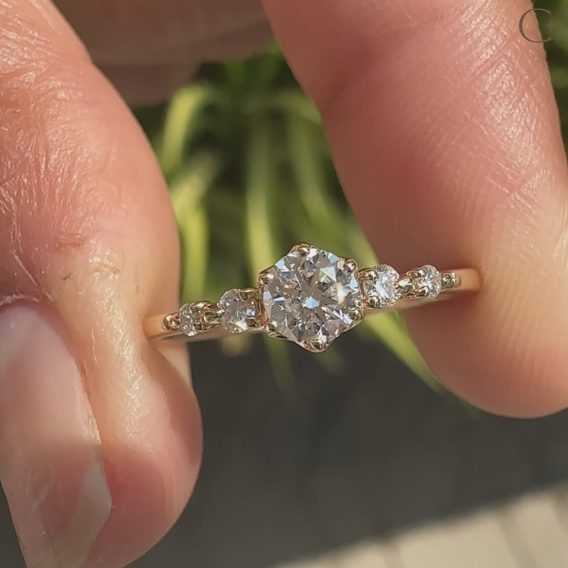 5 stone round diamond ring for a brilliant shine.
