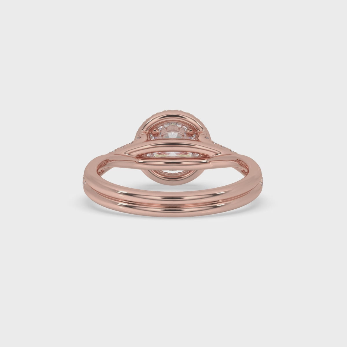 Twisted Ring - Round Halo Diamond Style