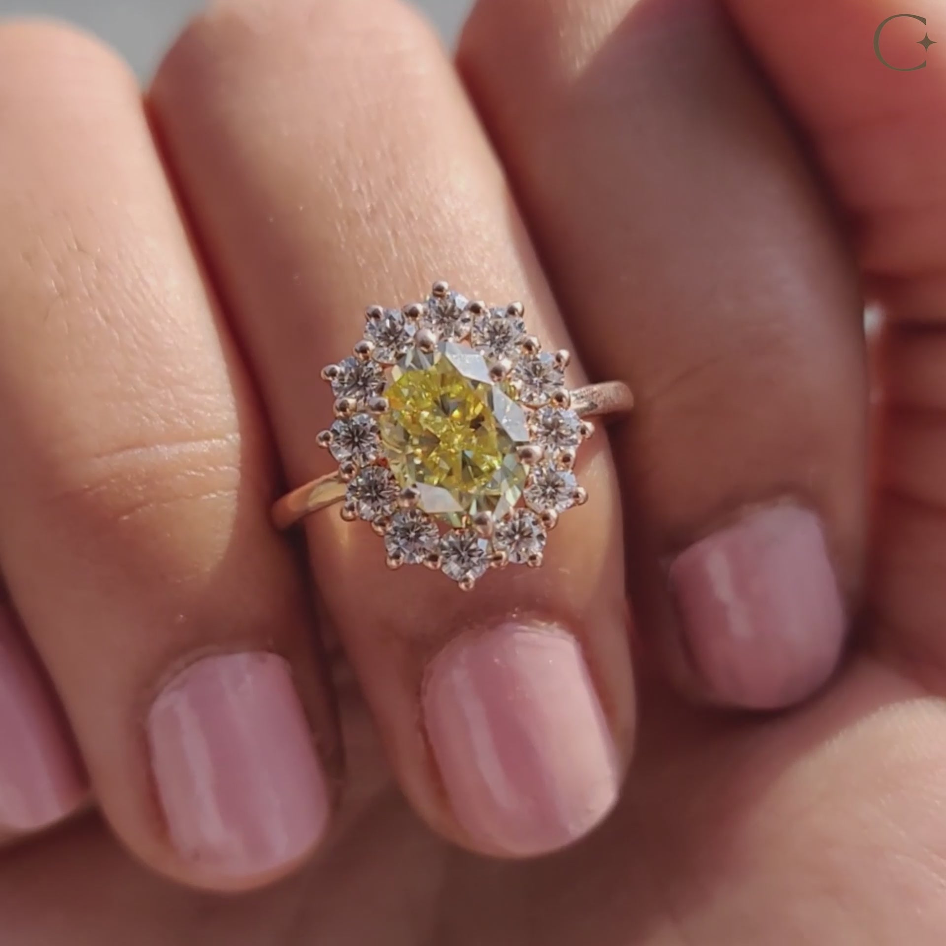 Oval cut engagement ring designed to impress with its unique shape.
