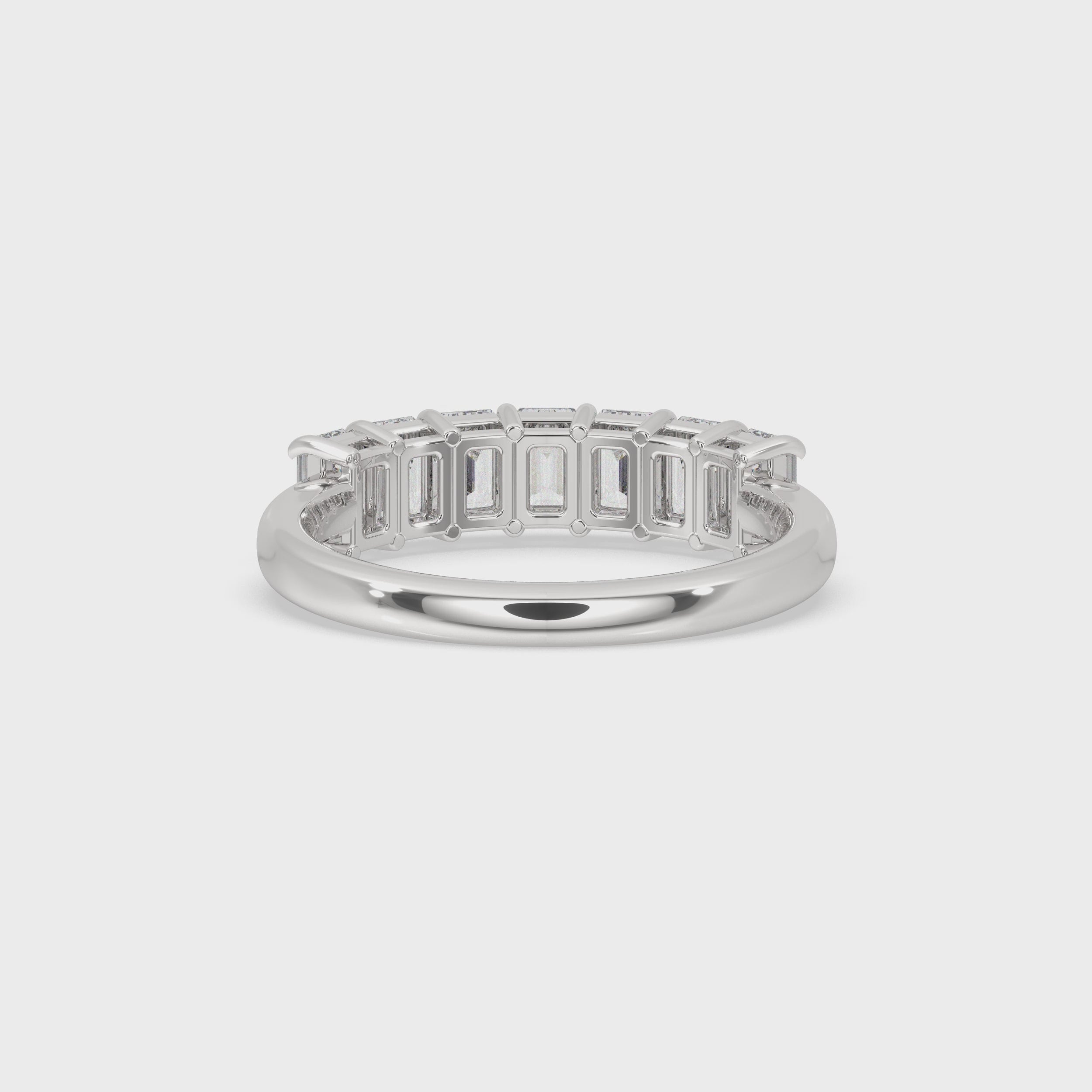 Half Eternity Emerald Cut Diamond Band