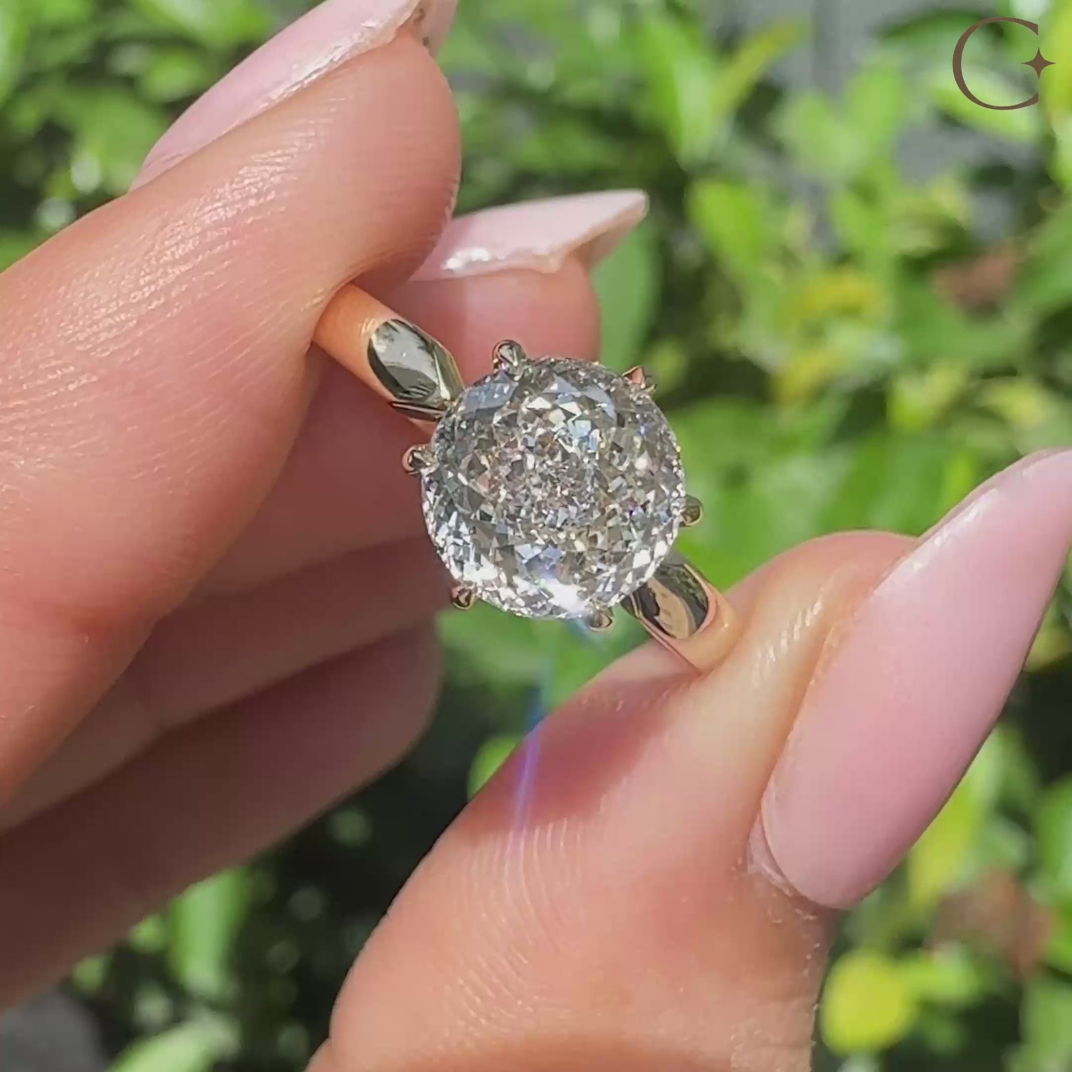 Tapered shank ring in solitaire diamond ring.
