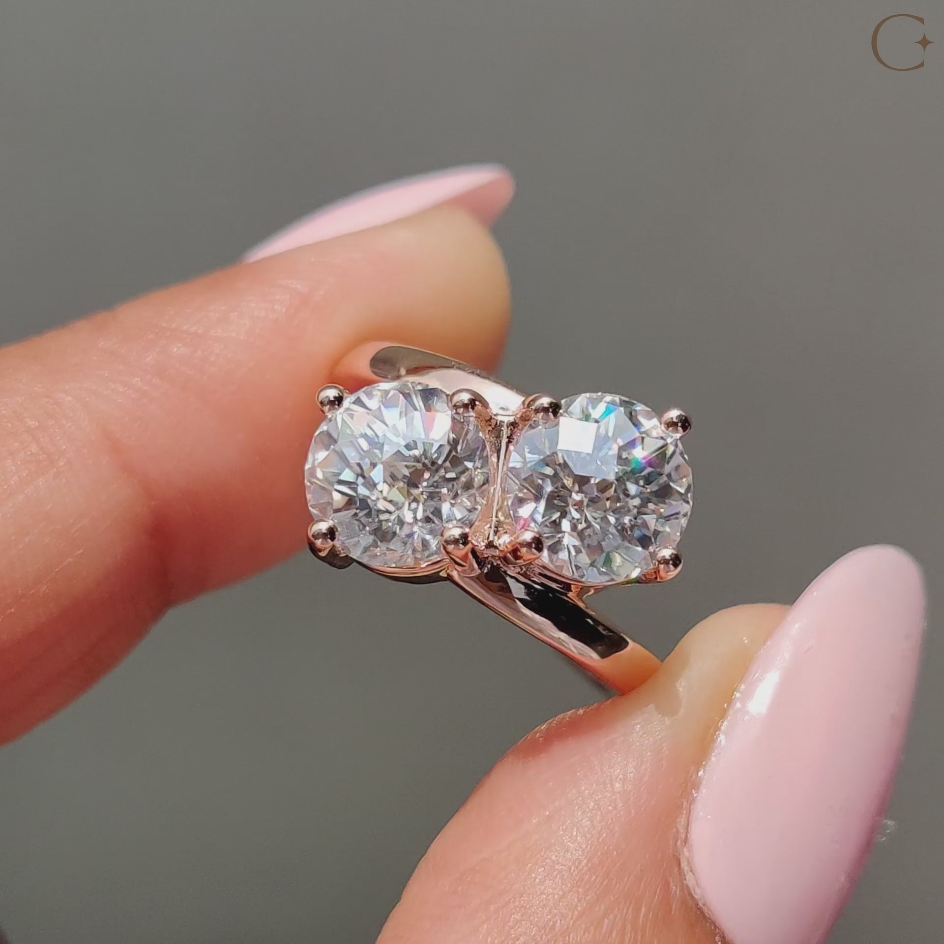 Two stone engagement ring shows both style and meaningful connection.
