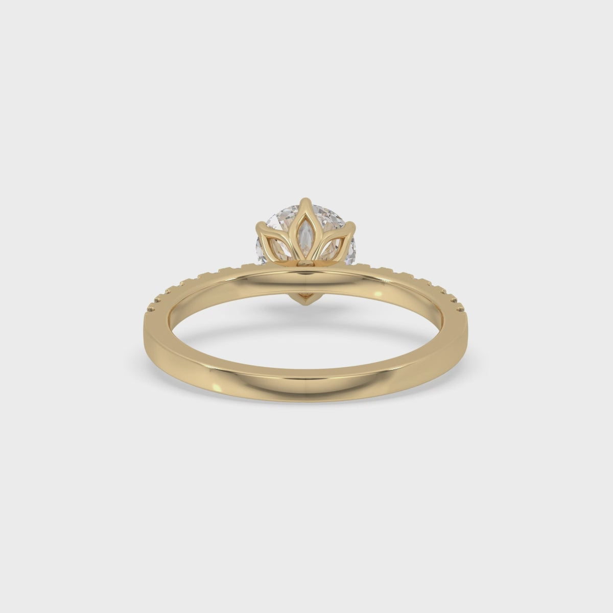Round Cut Diamond Pave Setting Ring