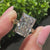 Solitaire radiant cut diamond ring.
