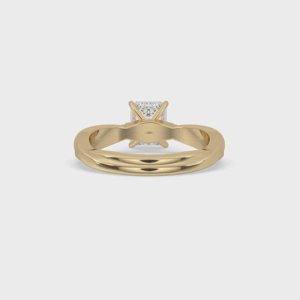Twist Engagement Ring With Pave style