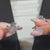 Coffin Wedding Ring with Leaf Style Prong Setting
