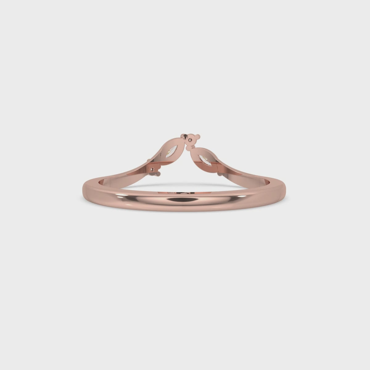 Marquise Diamond Wedding Band – V Shape Style