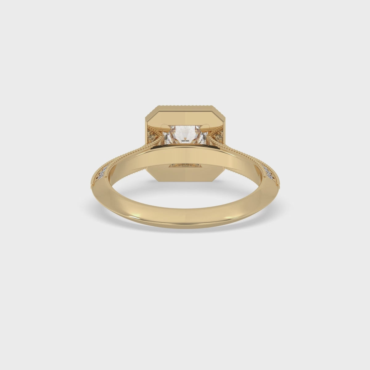 Knife Edge Ring With Halo Style