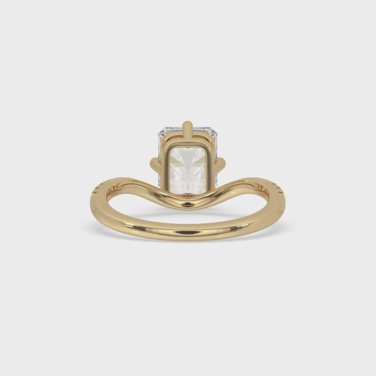 Radiant Cut Upside Down Diamond Ring