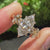Cathedral setting marquise diamond ring handmade.
