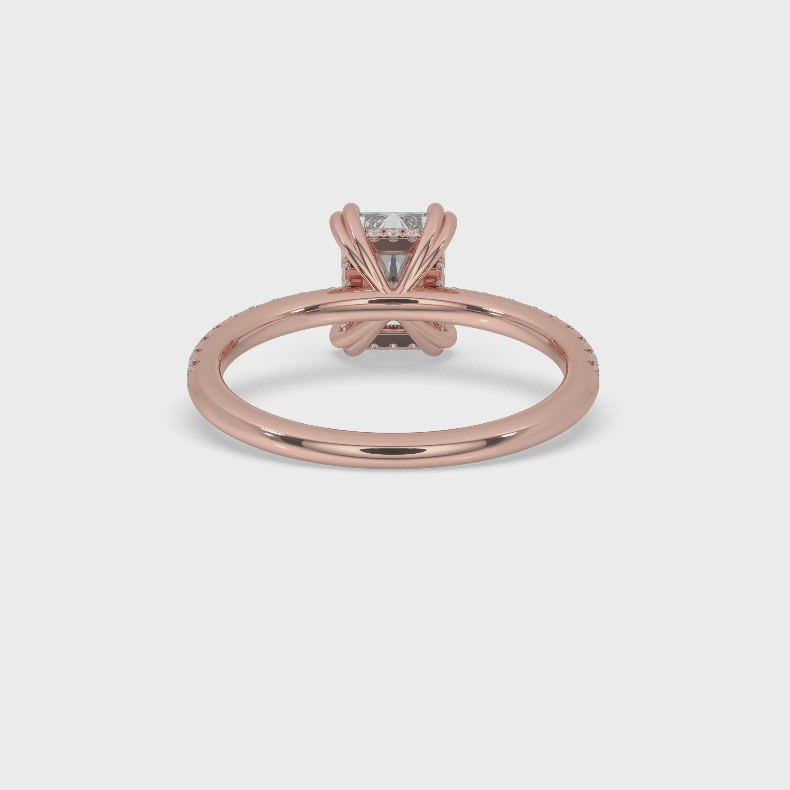 Radiant Diamond Cut Ring in Dazzling Pave Setting