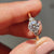 Yellow gold engagement ring with a six claw prong setting for a secure and stylish look.