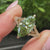 Vintage inspired green marquise diamond solitaire ring