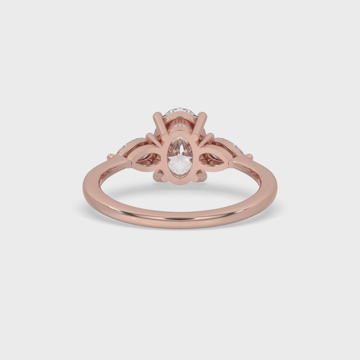 Three Stone Oval Engagement Ring