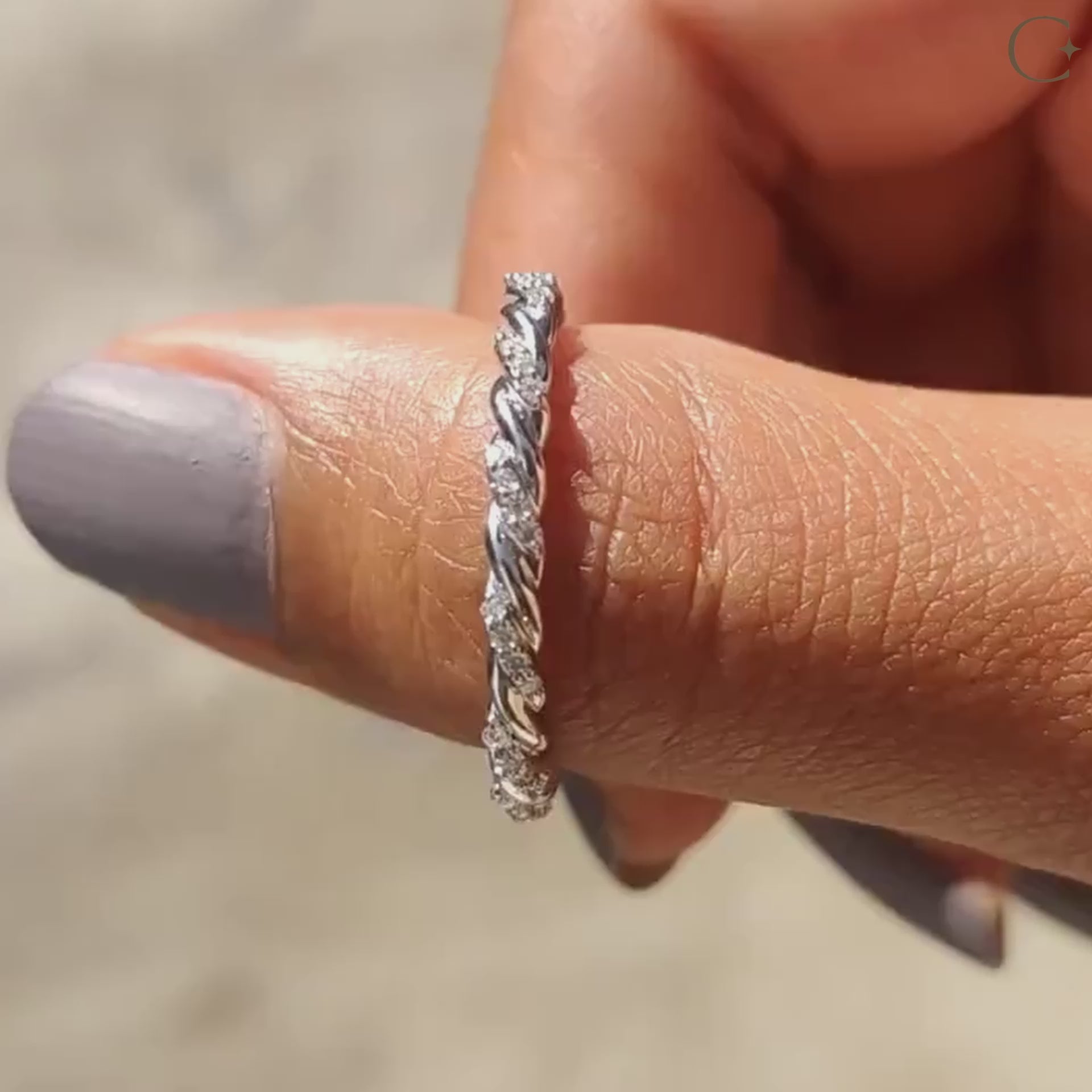 Moissanite eternity band from carat diamonds collection