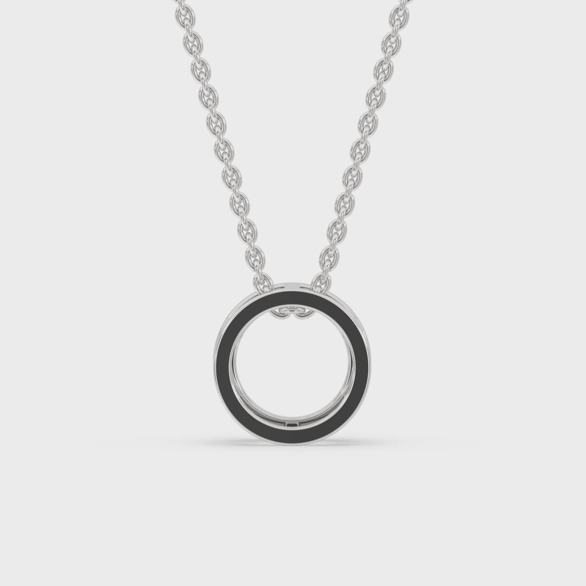 Round Diamond Pendant – White Gold Design