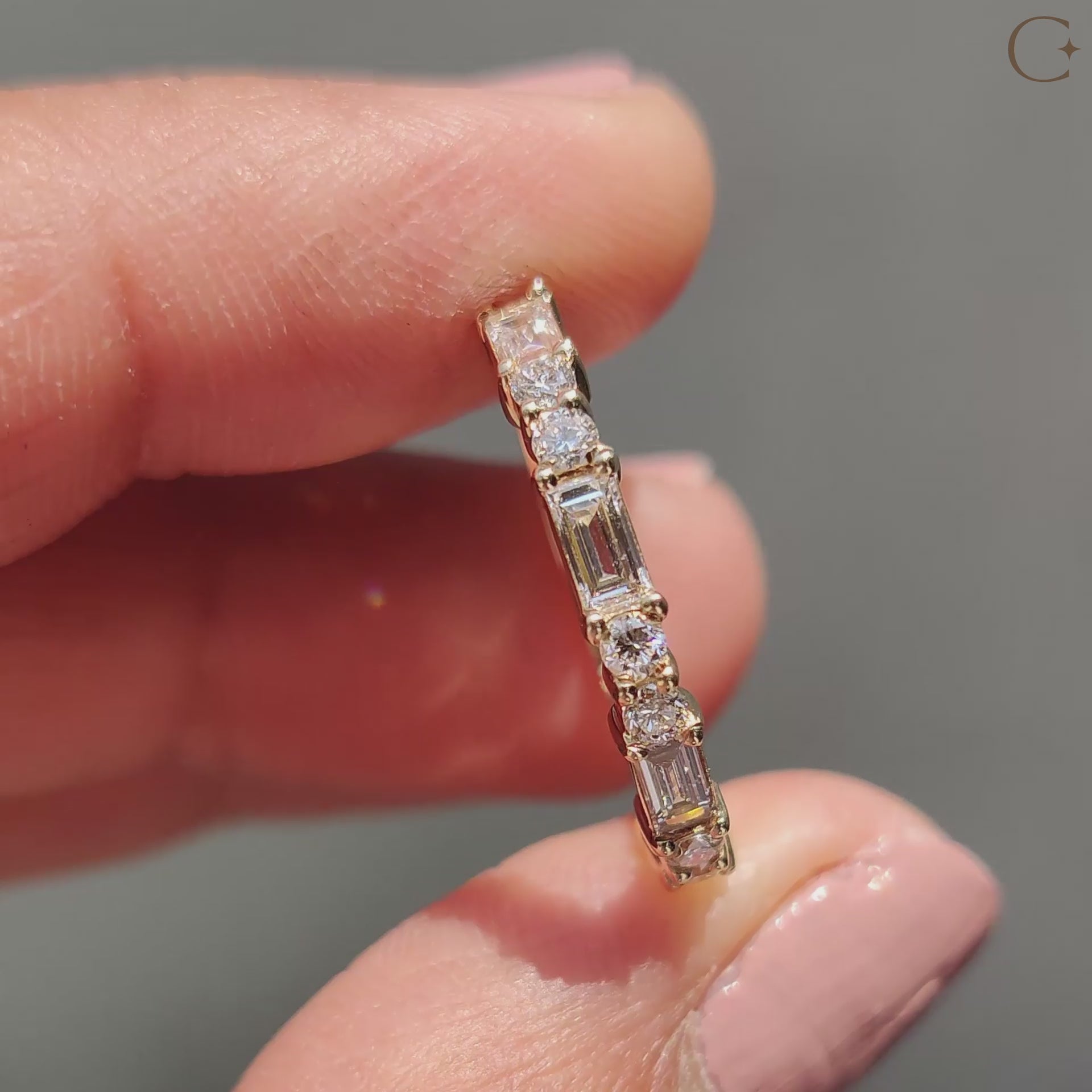 Baguette And Round Wedding Band