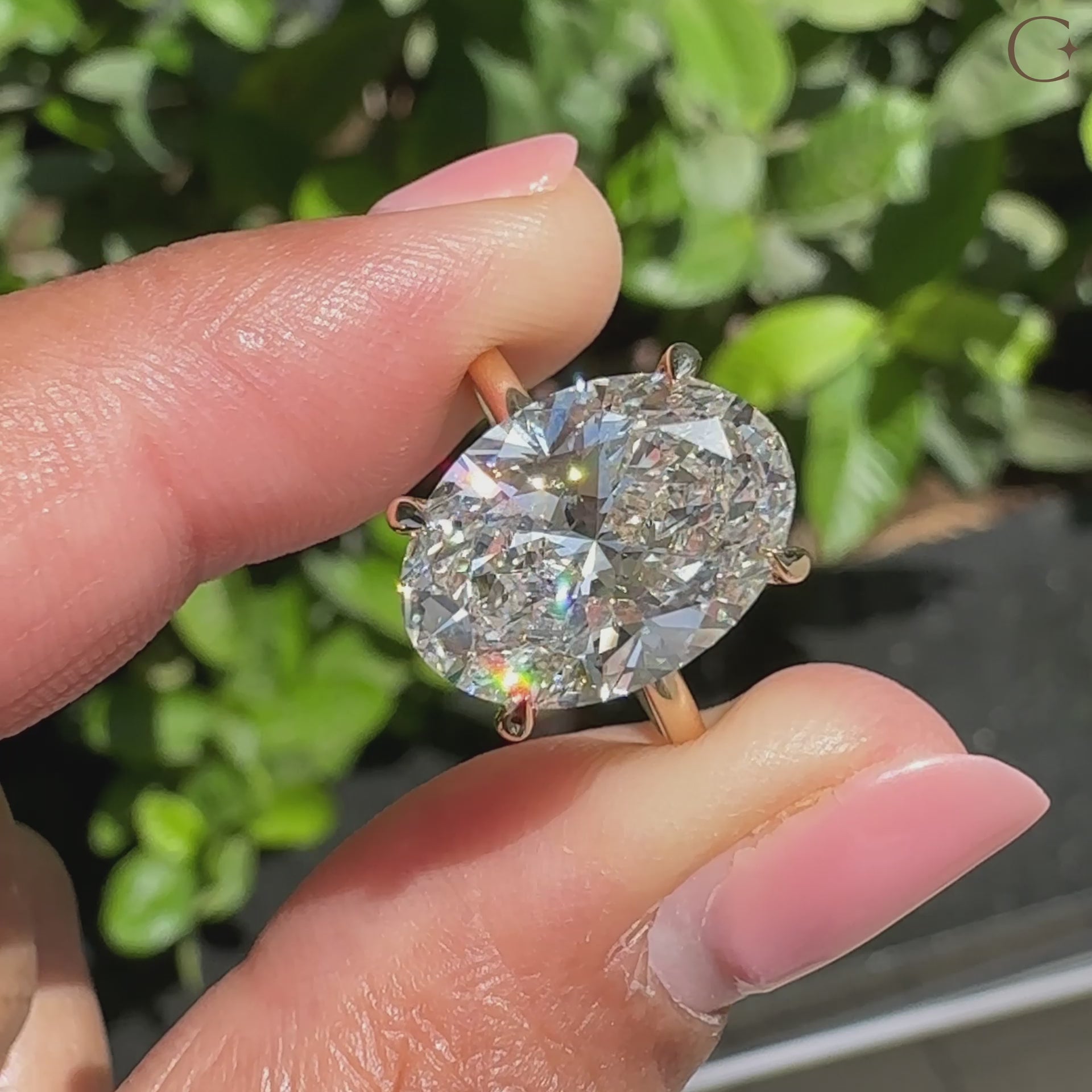 Yellow Gold Oval Diamond Engagement Ring