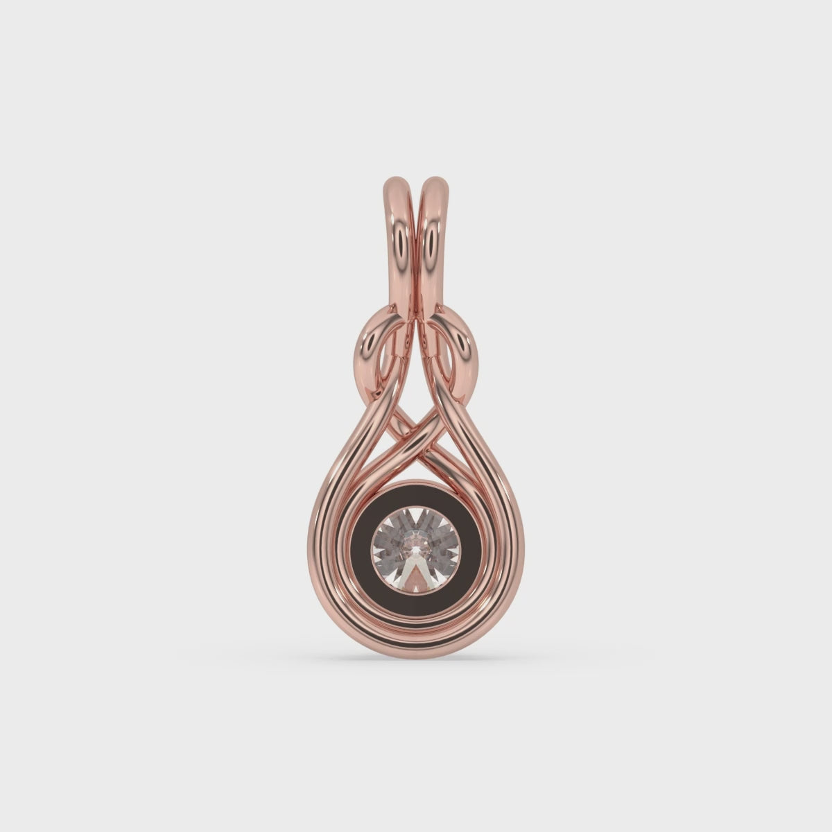 Round Diamond Pendant - Rose Gold