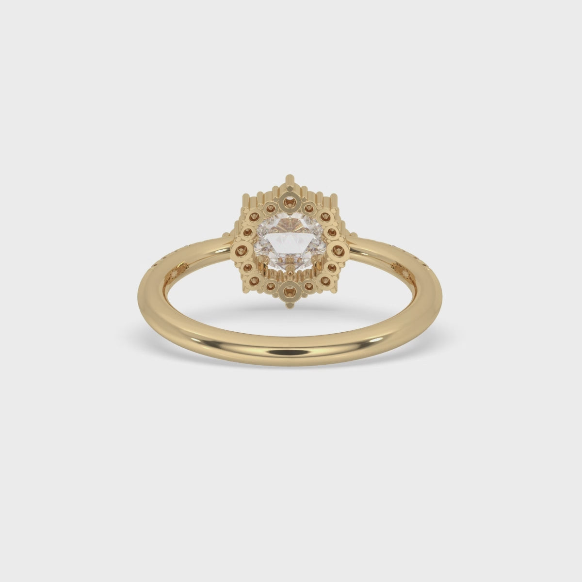 Antique Diamond Cluster Ring - Halo-Set Elegance