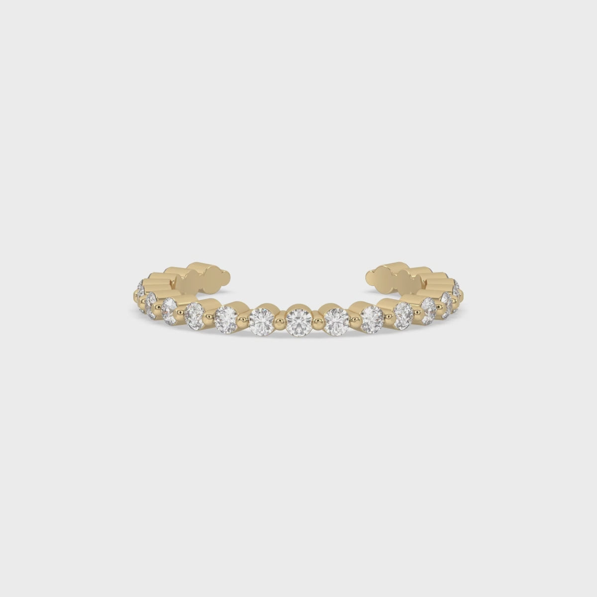 Open Gap Wedding Band - Round Diamond