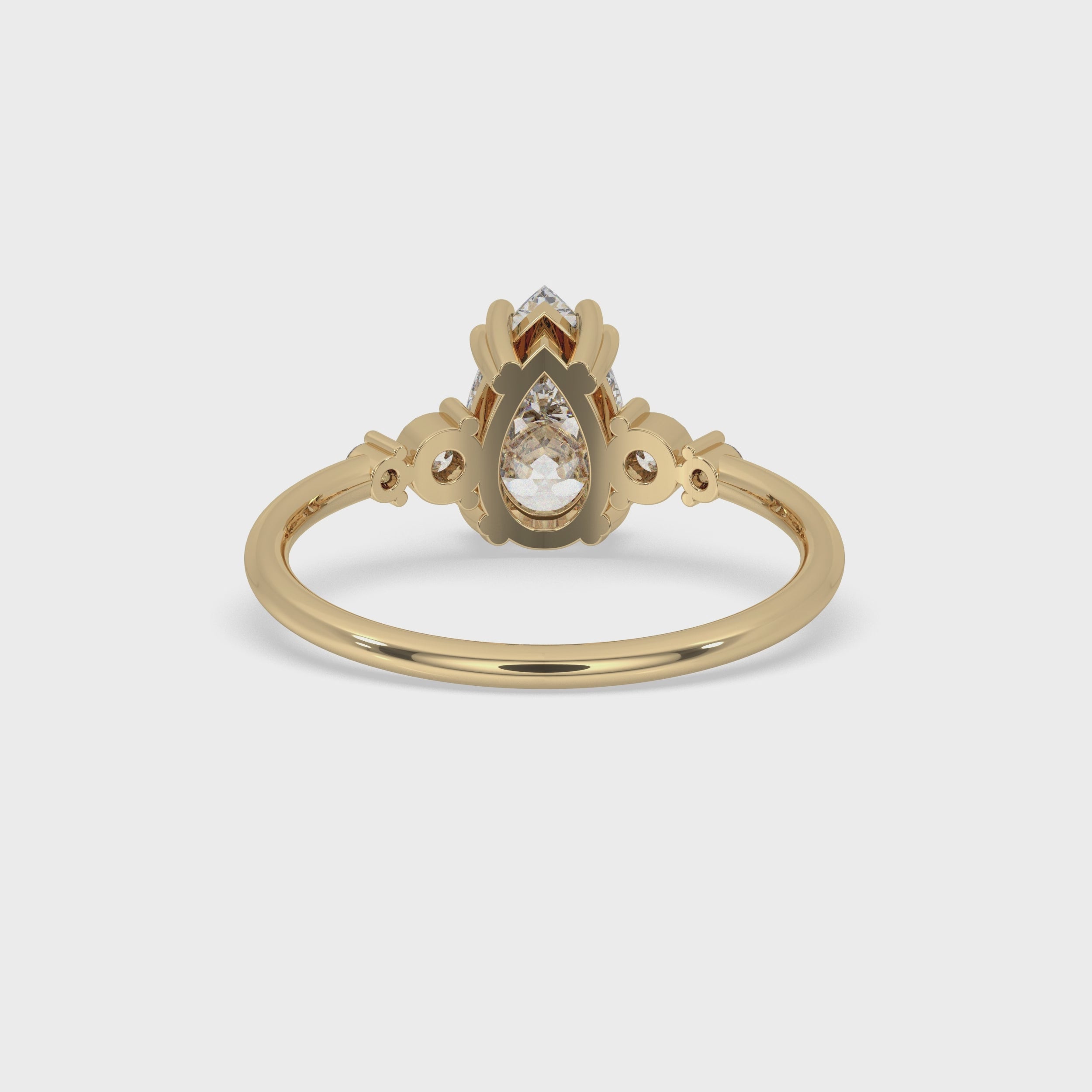 Teardrop Diamond Engagement Ring in Prong Setting Style