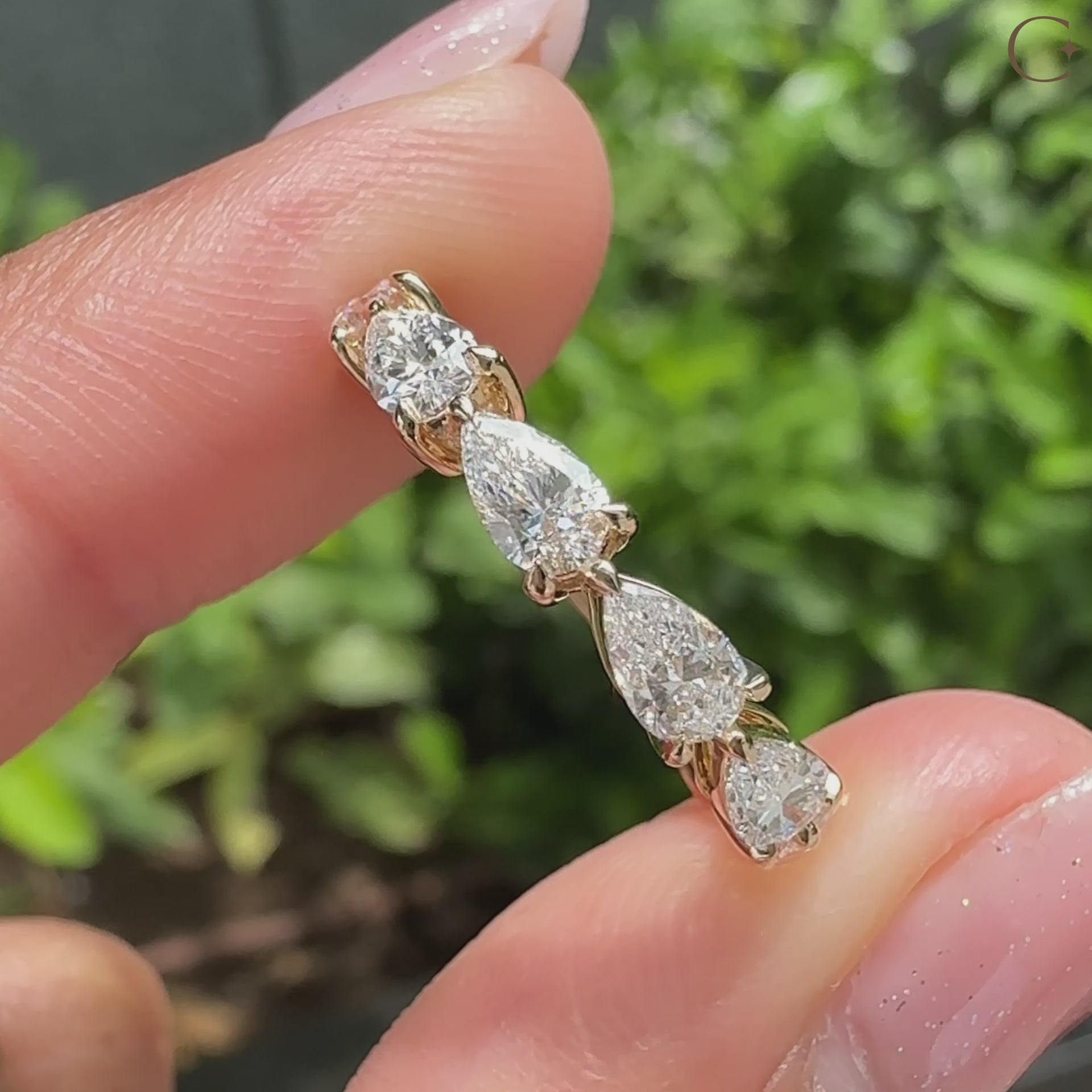 Eternity Wedding Band - Pear Shaped Diamond