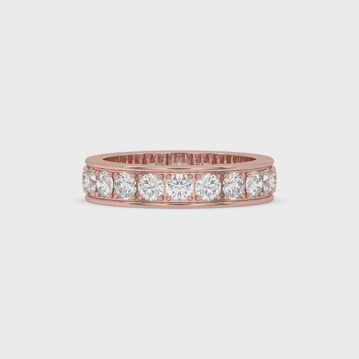 Channel Set Wedding Band with Round Diamond