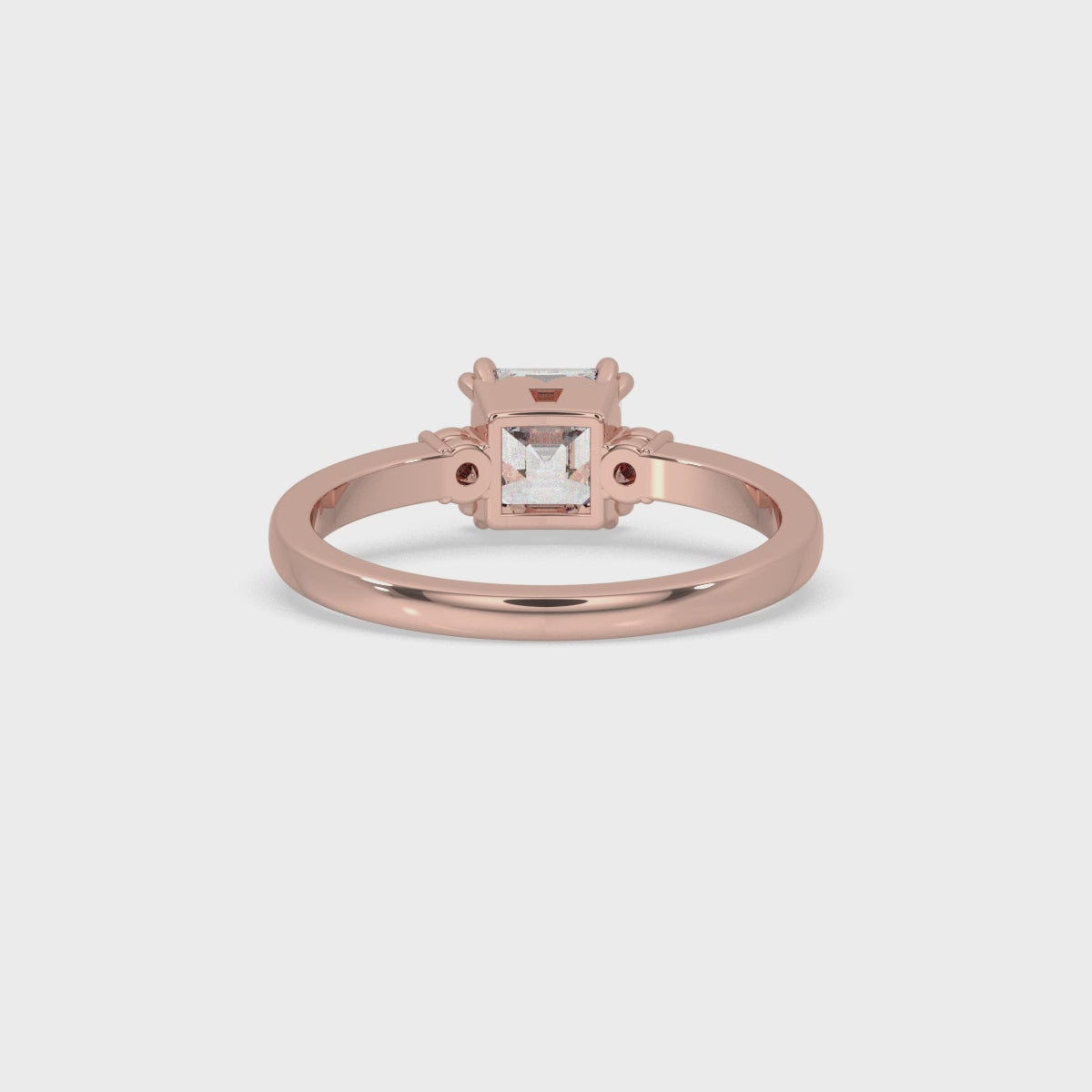 Asscher Cut Diamond Ring with Elegant claw prong setting