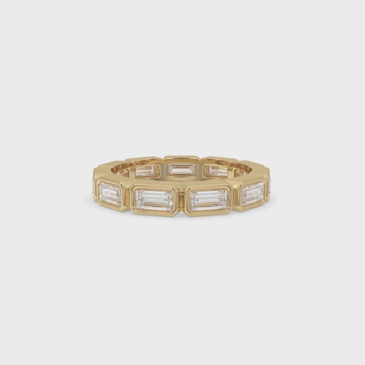 Baguette Cut Bezel Set Diamond Band