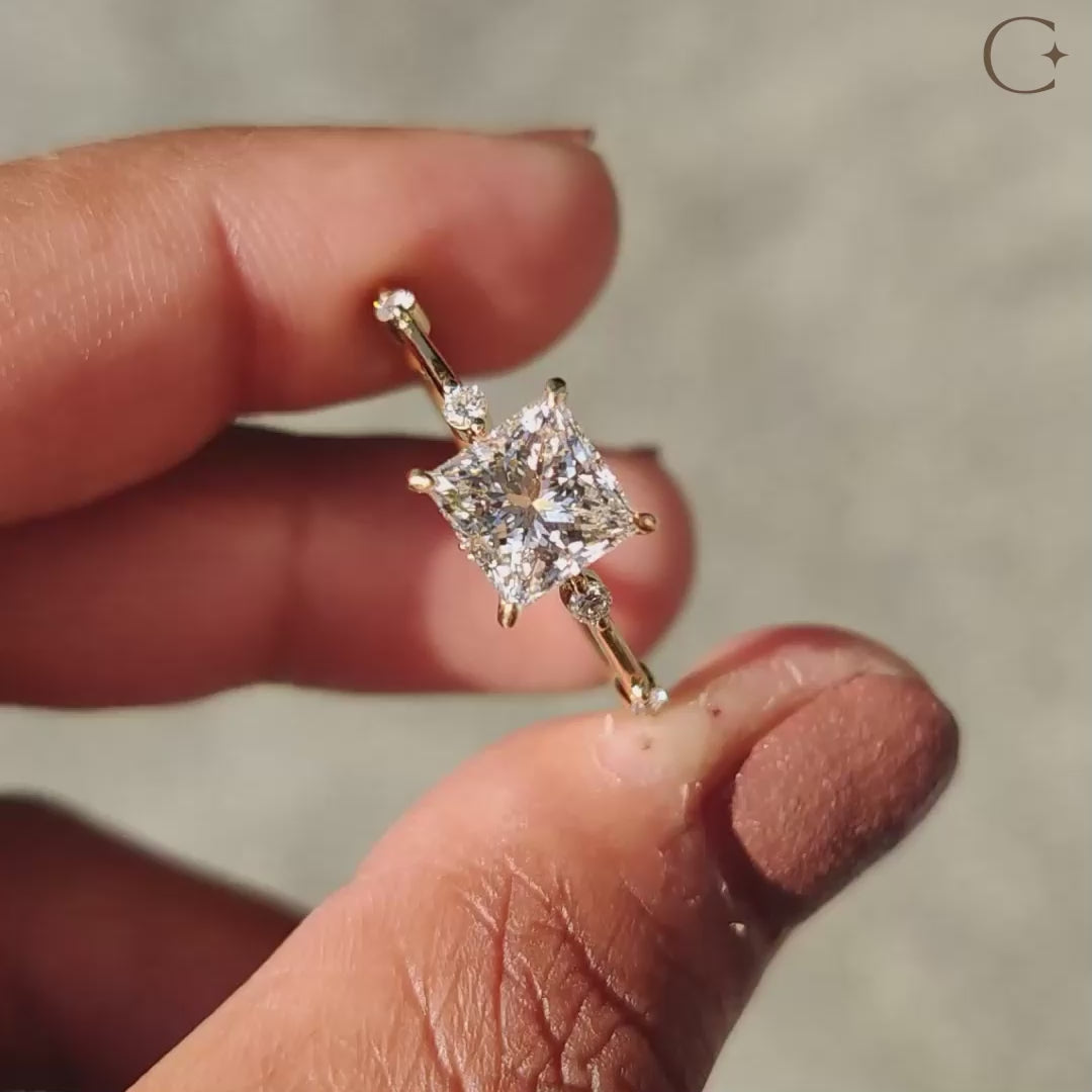 Distance Pave Ring featuring brilliant diamonds set in gold.
