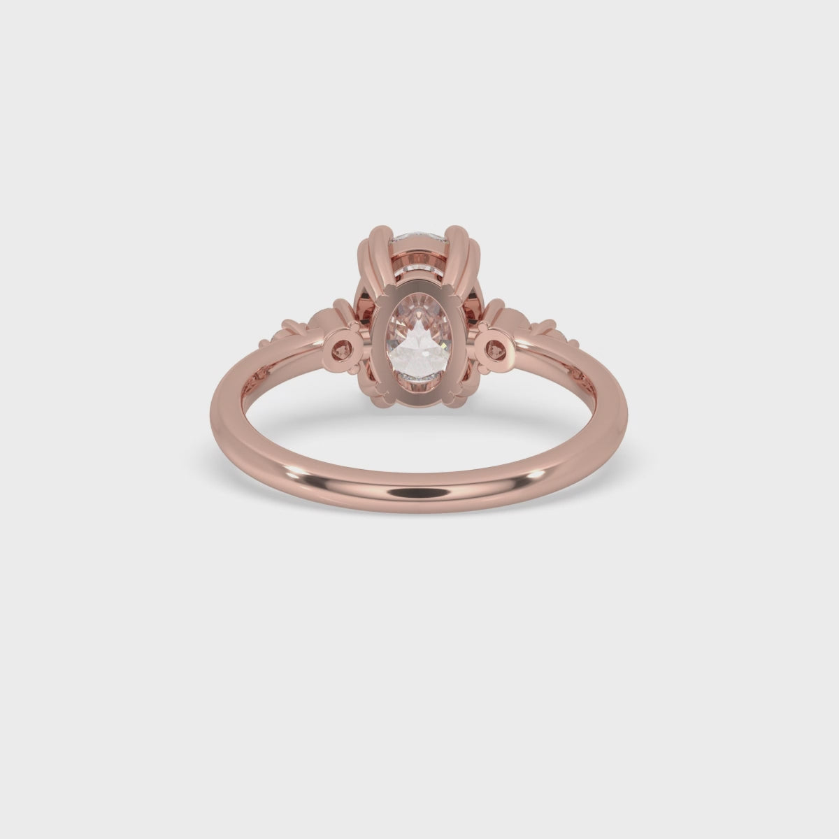 Oval Cut Engagement Ring - Side Stone