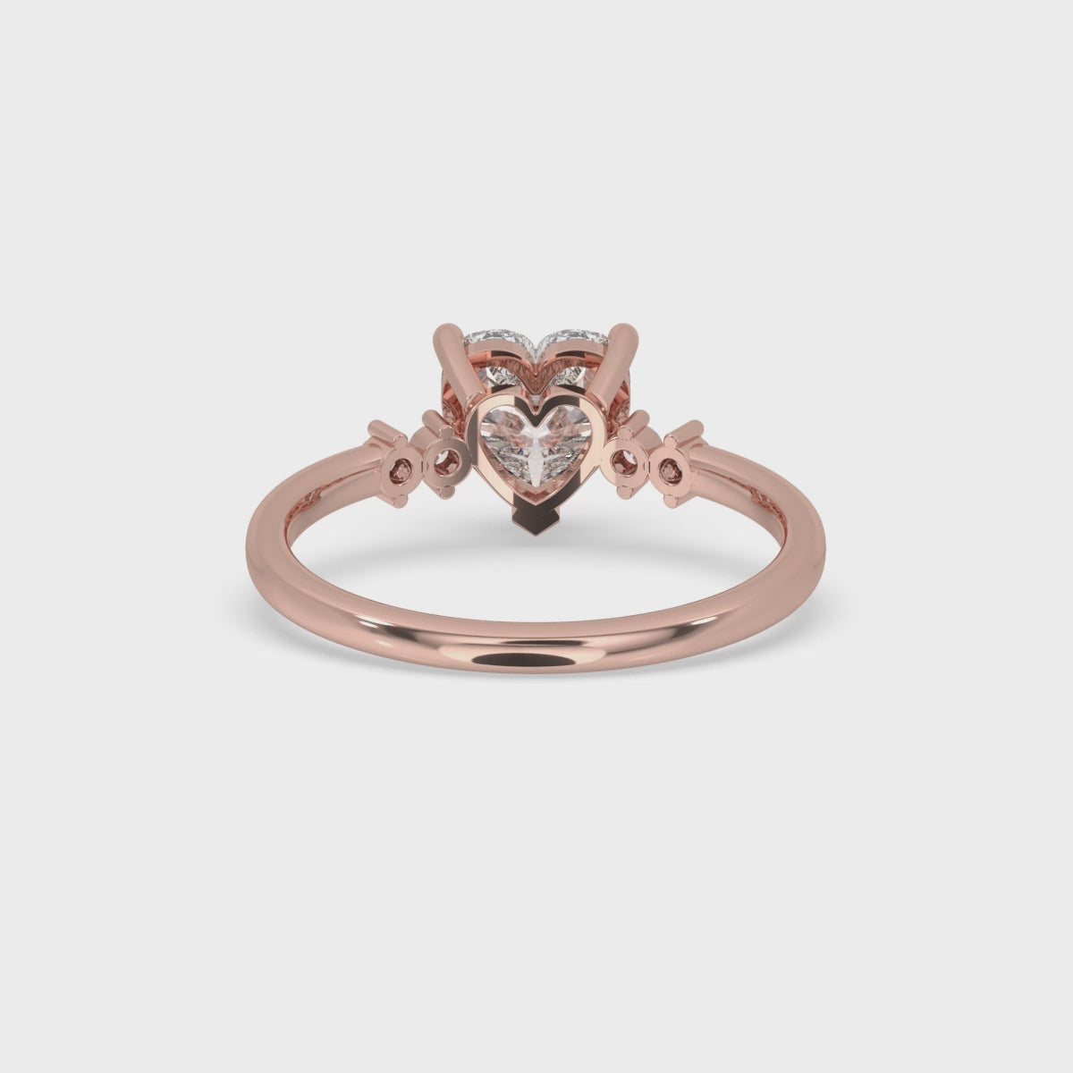 Heart Shaped Diamond Ring In Rose Gold