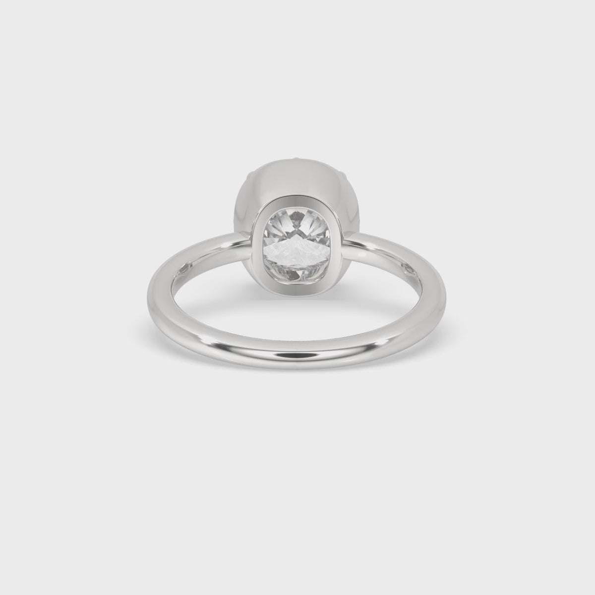 Cushion Cut Bezel Set Diamond Ring
