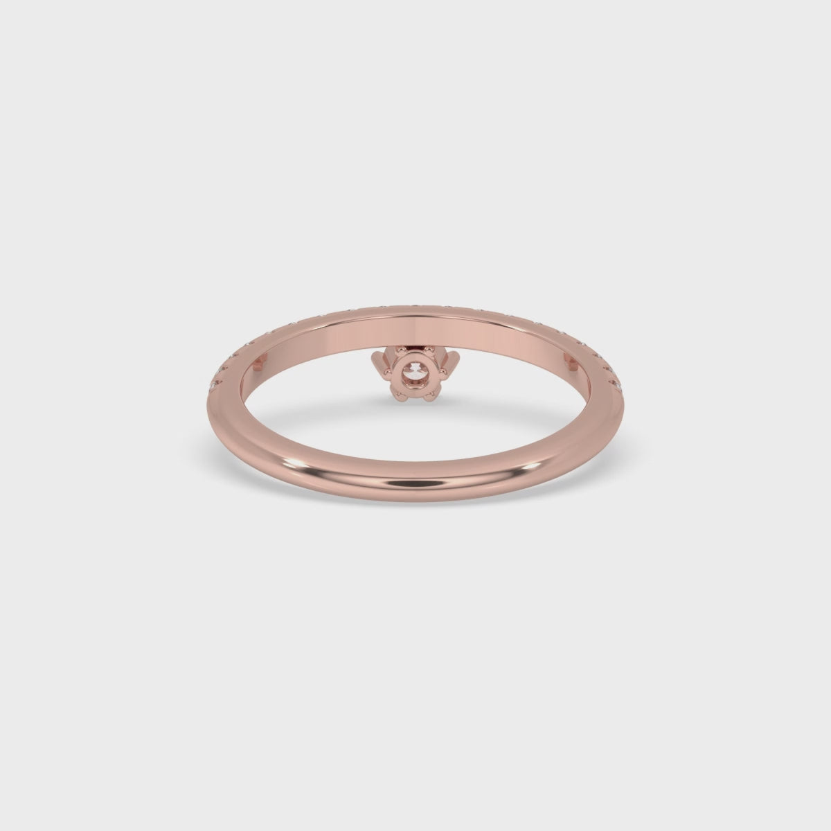 Pave Diamond Ring with Round Diamond